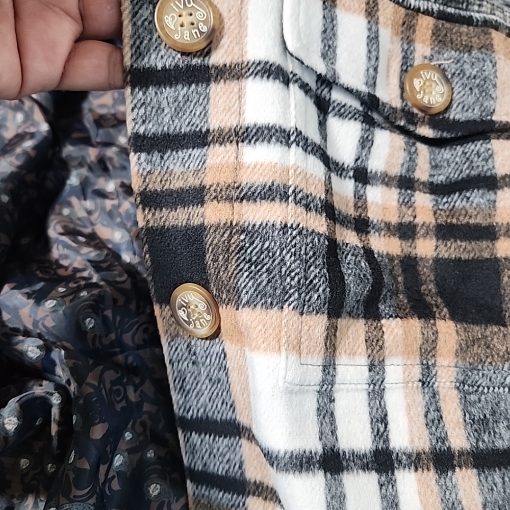 Ivy Jane Patched Plaid Jacket Sz S ($189) - Picture 9 of 9